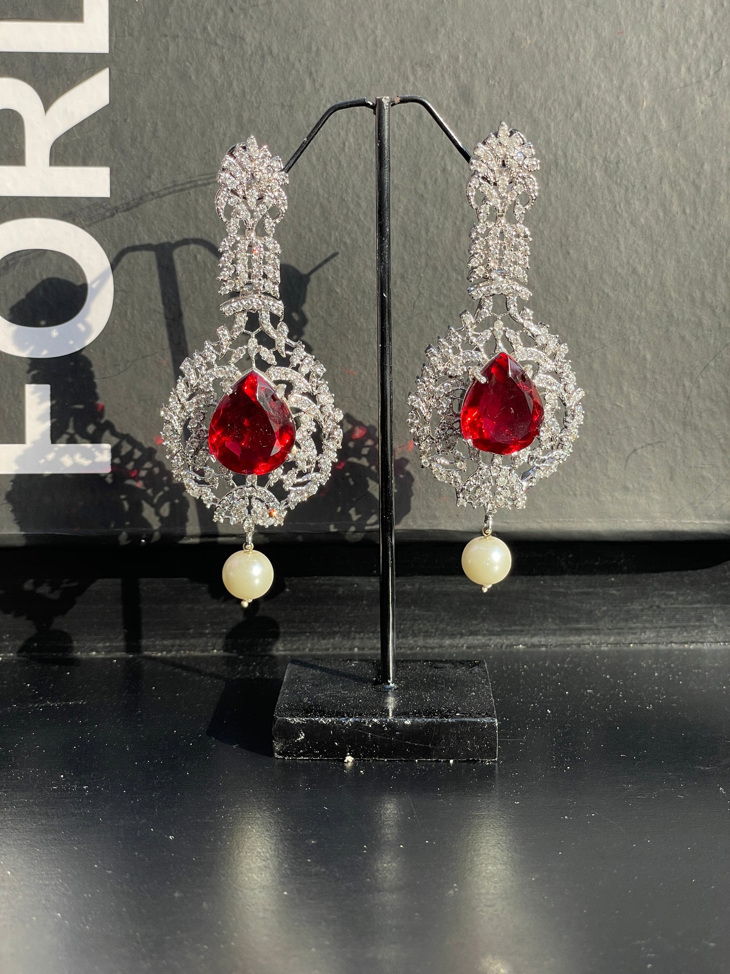 Ruby Halo Earrings