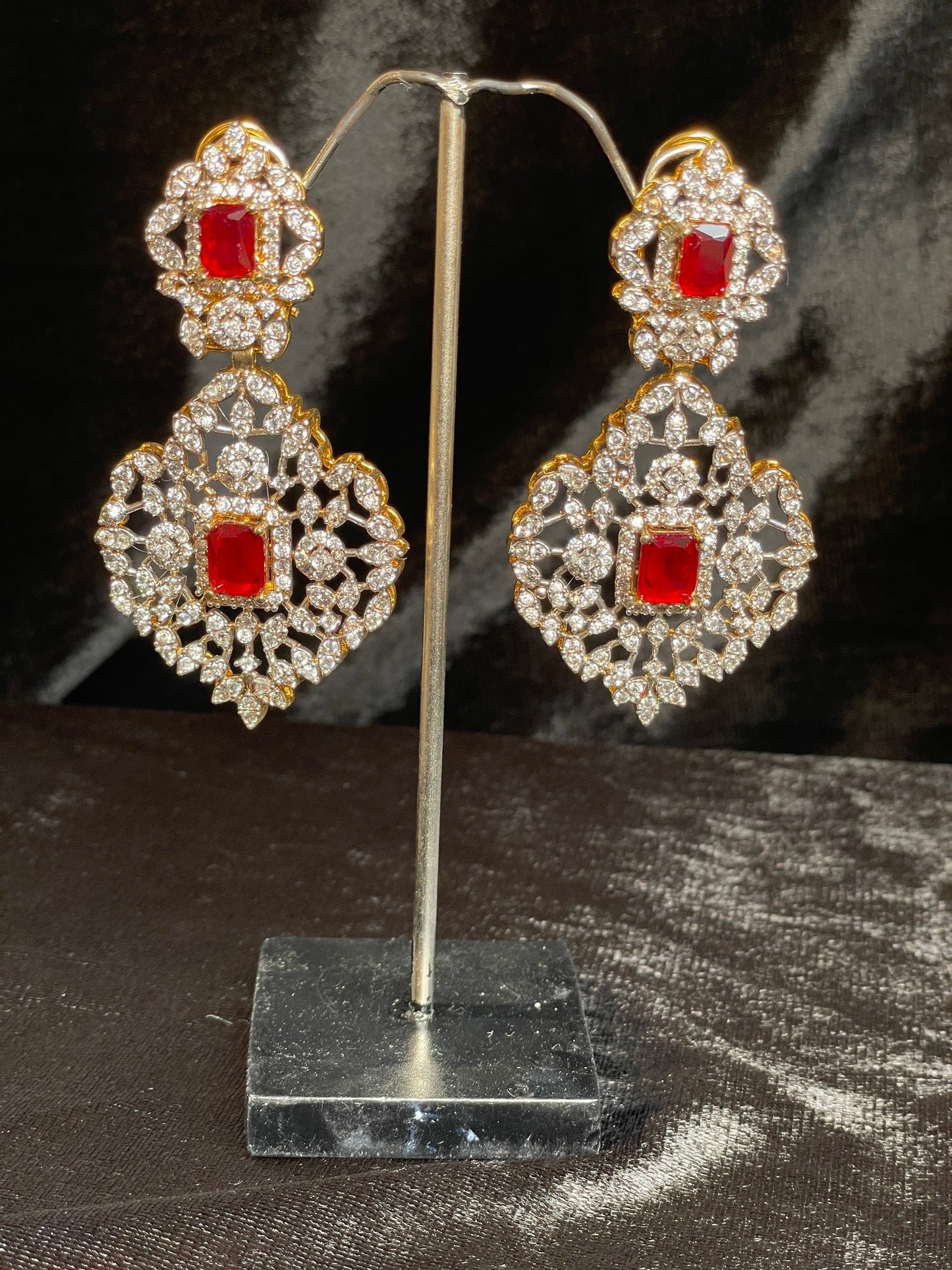 Ruby Floral Earrings