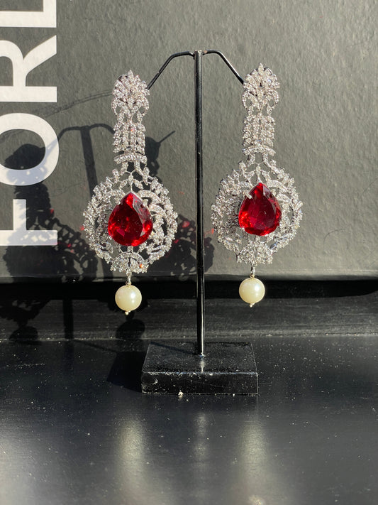 Ruby Halo Earrings