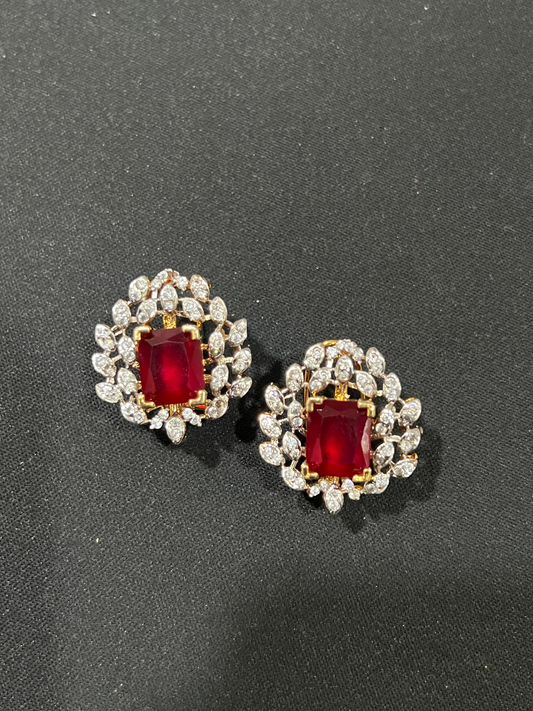 Garnet Blossom Studs