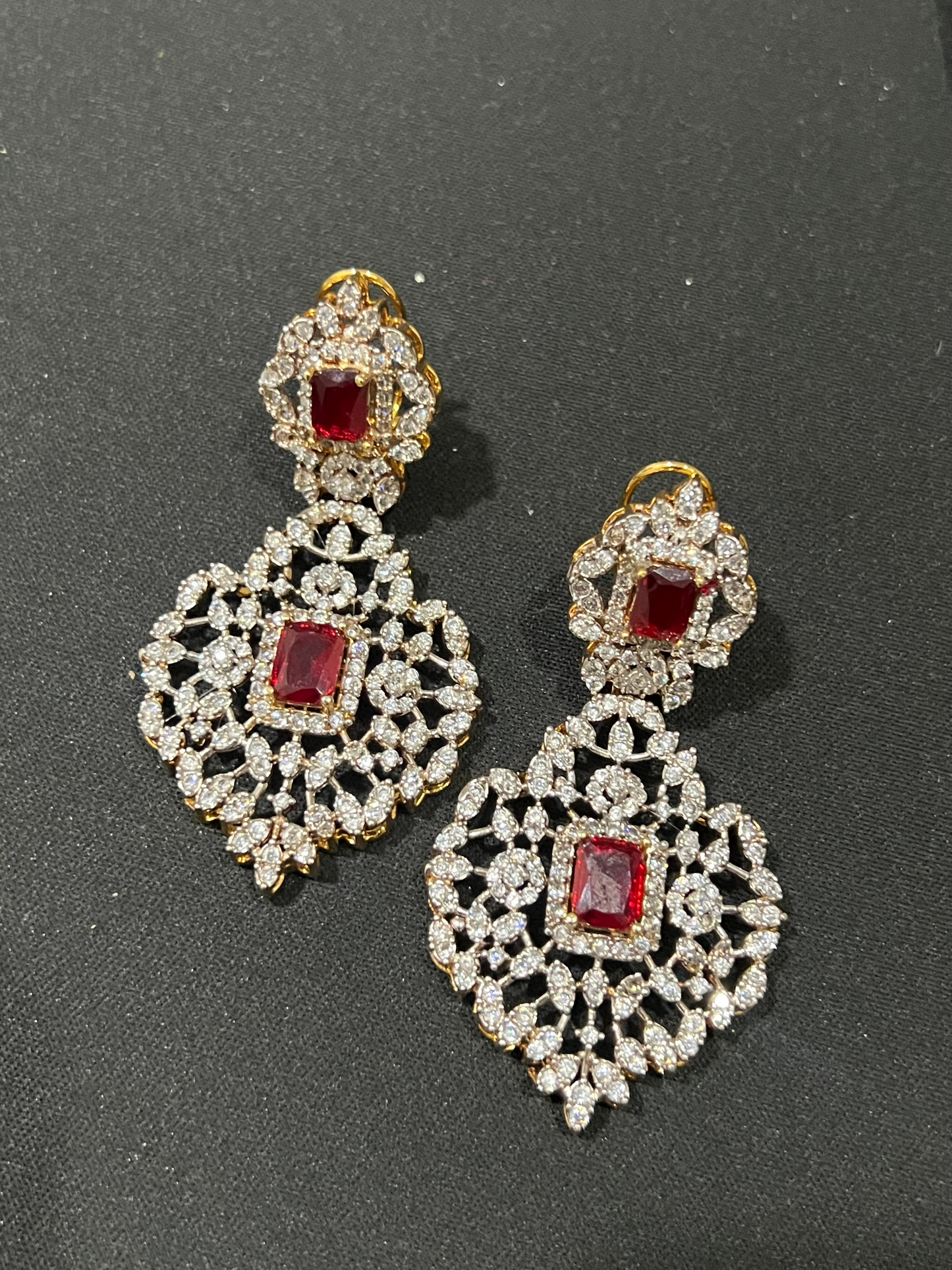 Ruby Floral Earrings