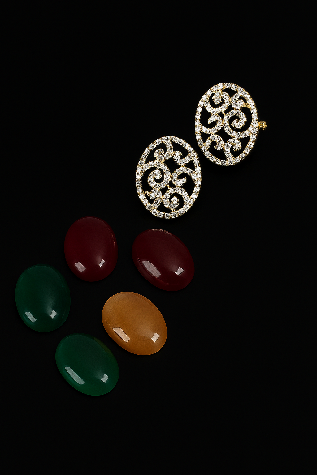 Changeable Stones Royal Earings